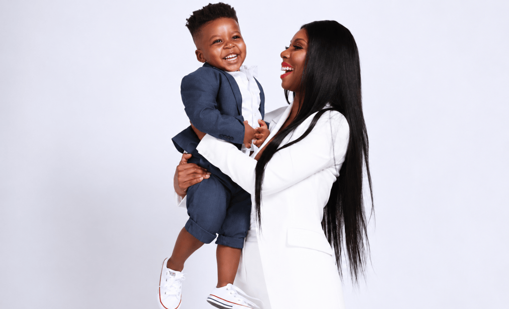 Photo of Crissi Bates with her son.